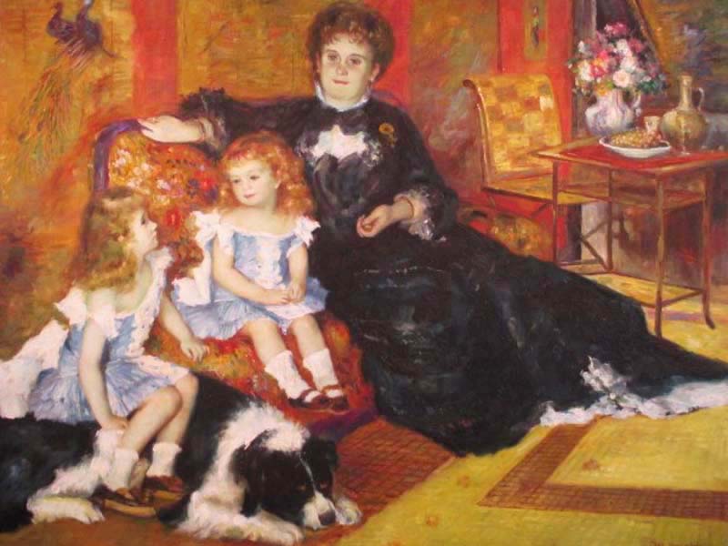 Madame Georges Charpentier and her Children, Georgette and Paul,studying P. A. Renoir,  by Chen Y.M.