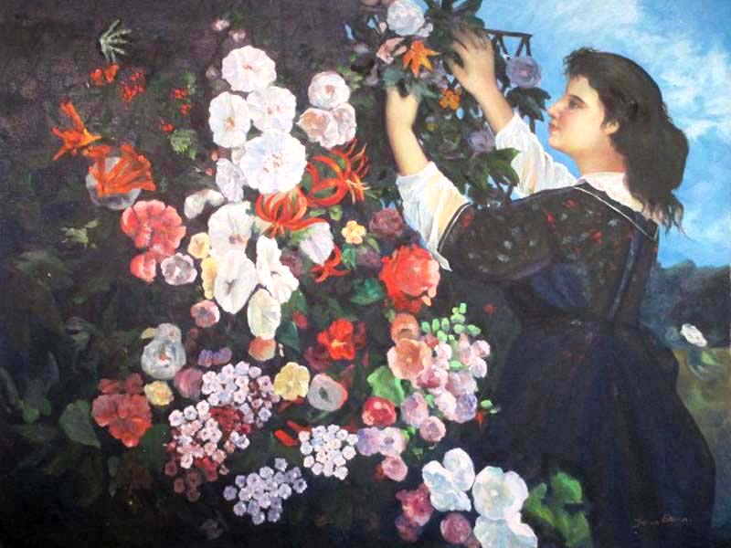 Picking flower