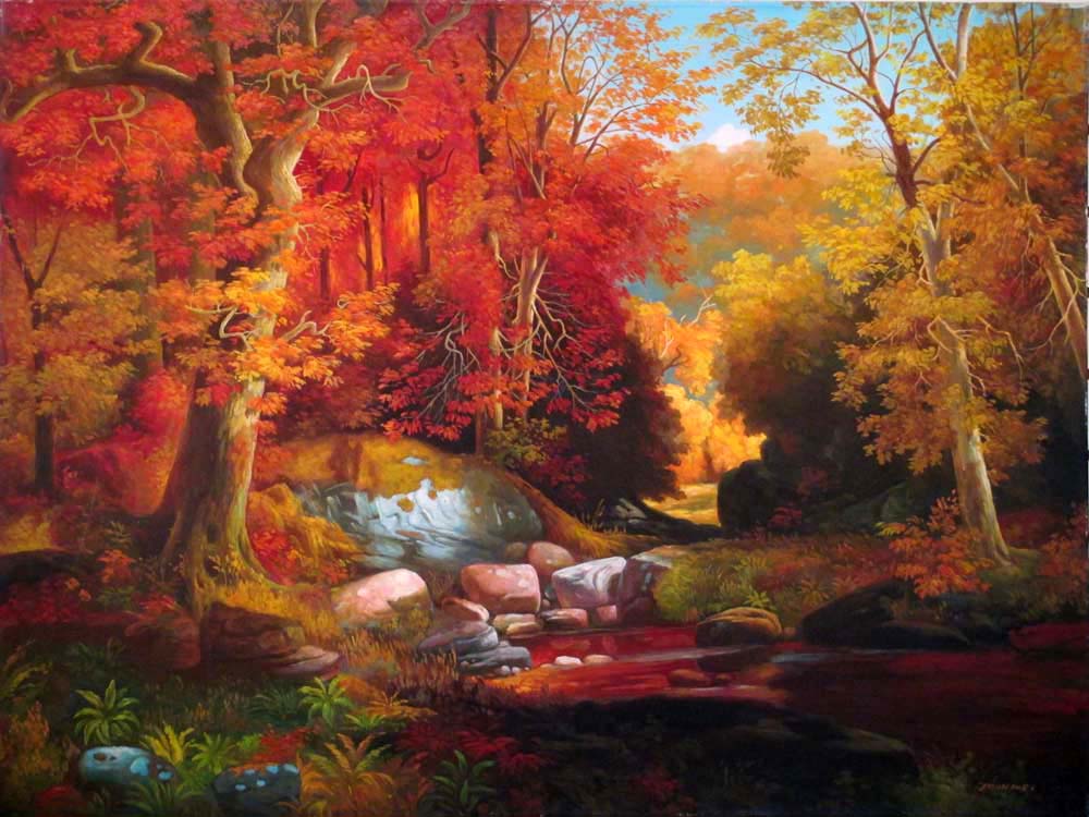 Autumn ,studying    by  Zhouwei 
