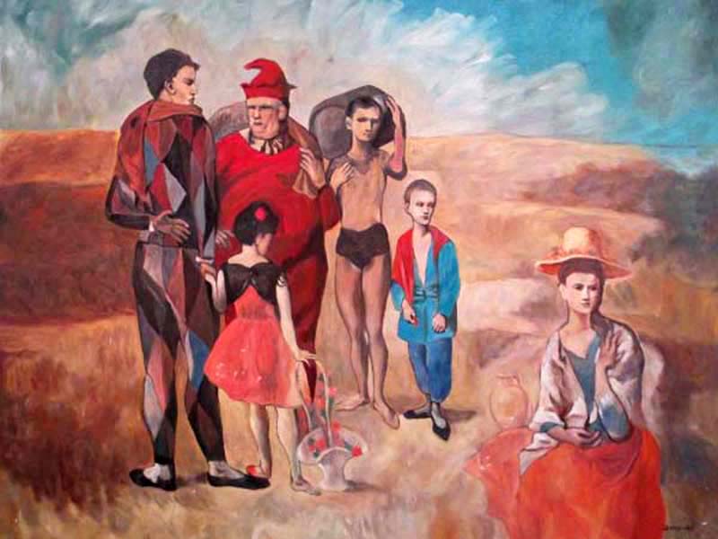  People at beach, studying Picasso, by  Zhouwei 