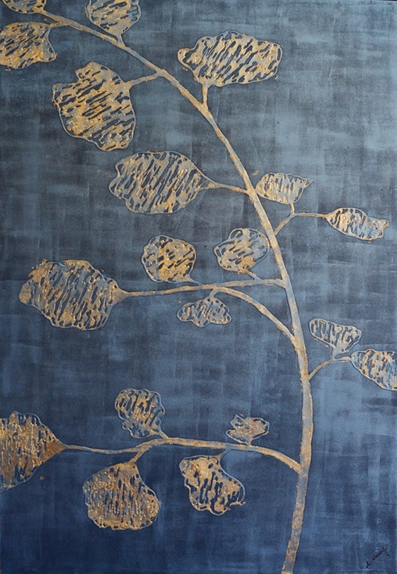 Abstract Gold Tree Painting