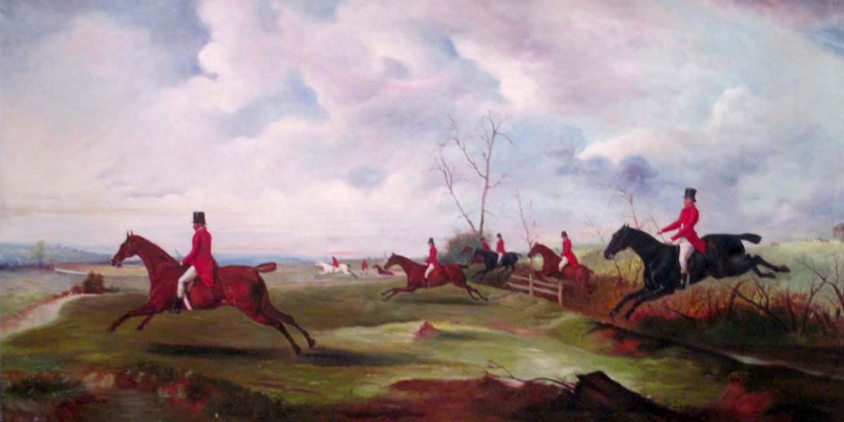 Hunting Studying Old Painting