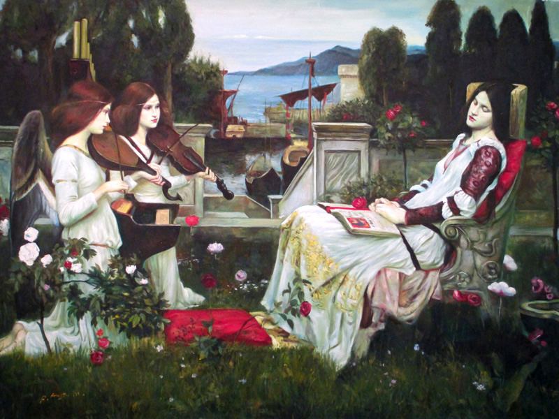 St. Cecilia,1895, Studying JW. Waterhouse