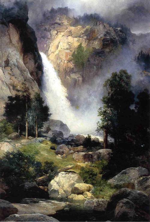 Thomas Moran Cascade Falls Yosemite 1905 36x48 inches