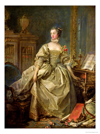 Fran&ccedil;ois Boucher，Madame de Pompadour,24x36