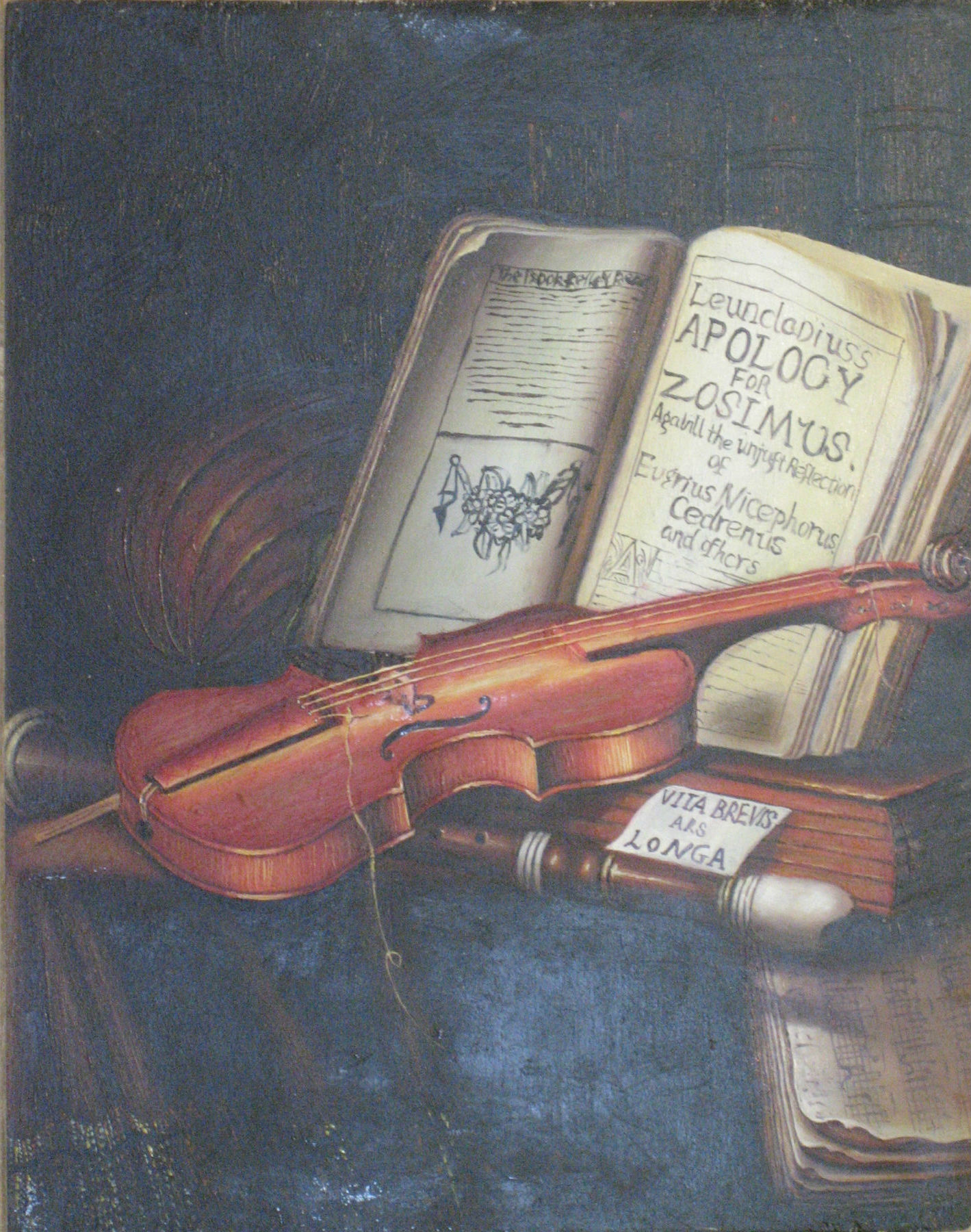 Violin with Music Score,8x10 inches