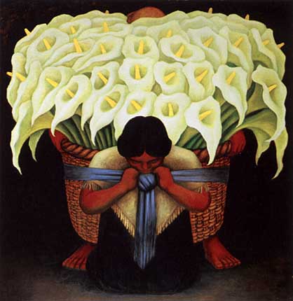 Diego Rivera El-Vendedor-De-Alcatraces 40x30 inches