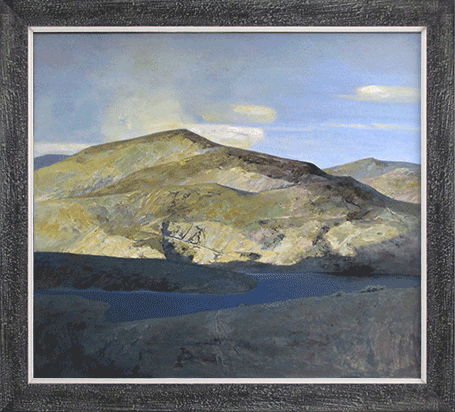 Summer Mountain II, large mountain landscape painting, 63 x 55 in